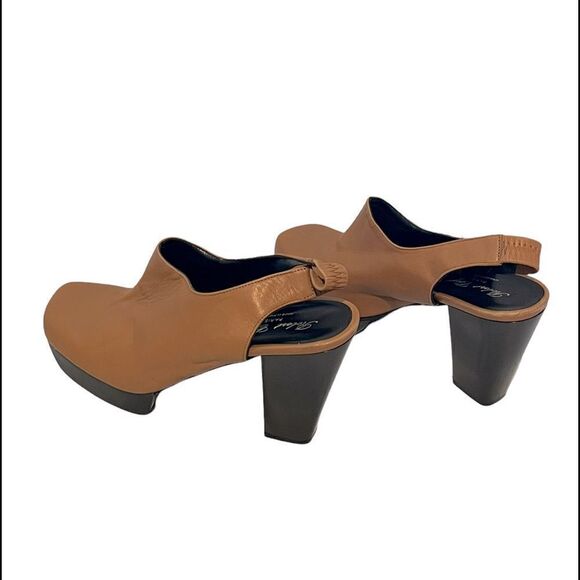 Rich Caramel Sexy Slingback Platform Pumps by Robert Clergerie of Paris Size 9.5 - Picture 7 of 12